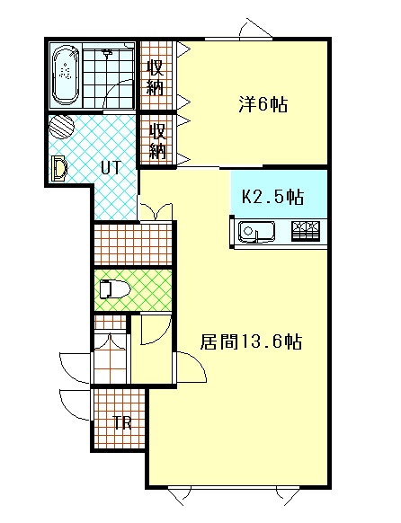 旭川市曙二条のアパートの間取り