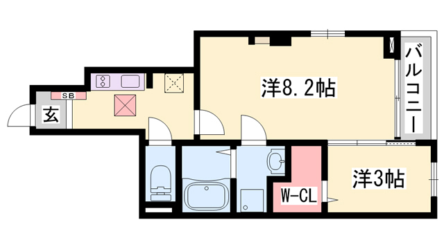 小野市黒川町のアパートの間取り