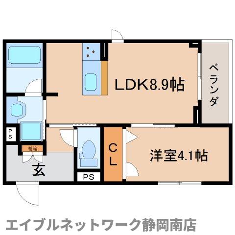 静岡市駿河区西中原のマンションの間取り