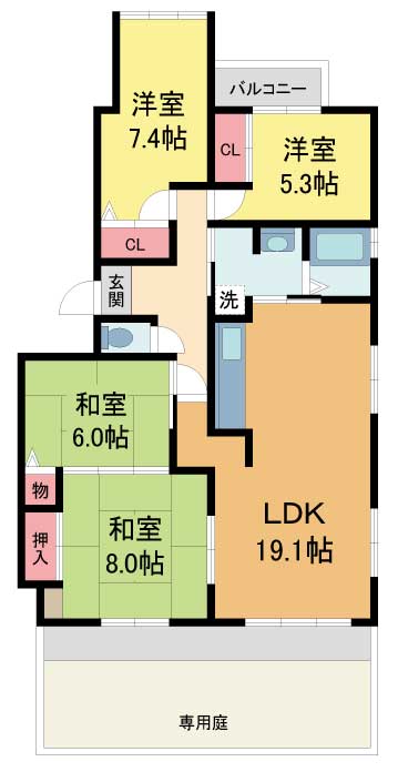 豊能郡豊能町光風台のマンションの間取り