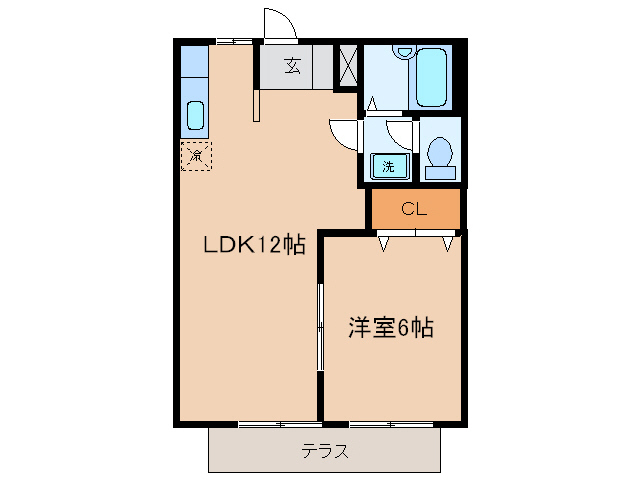 碧南市吹上町のアパートの間取り