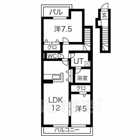 京都市南区久世築山町のアパートの間取り