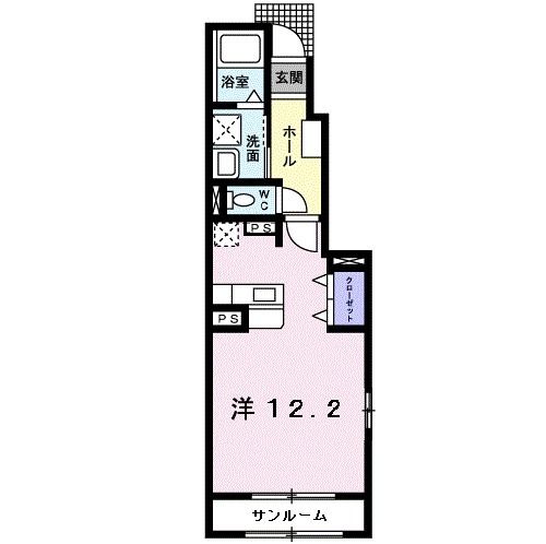 鯖江市水落町のアパートの間取り