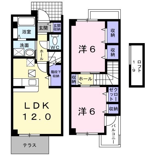 【阪南市箱作のアパートの間取り】