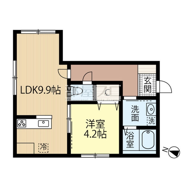 札幌市豊平区平岸五条のマンションの間取り