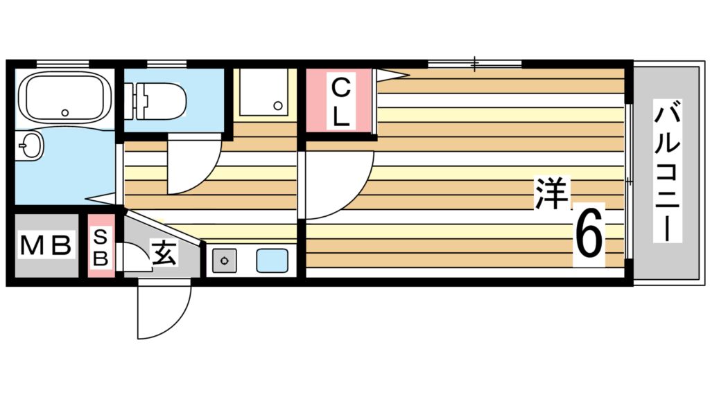 神戸市中央区坂口通のマンションの間取り