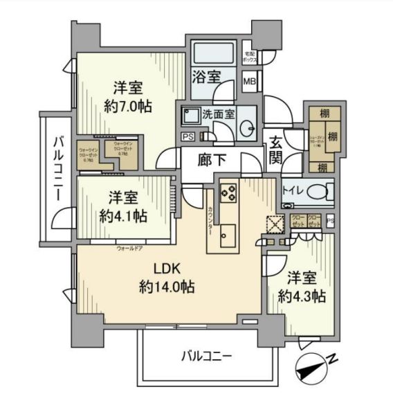 ザ・パークハウス目黒本町の間取り