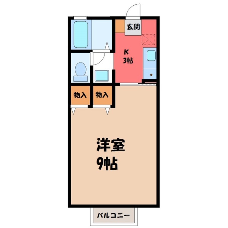 筑西市玉戸のアパートの間取り