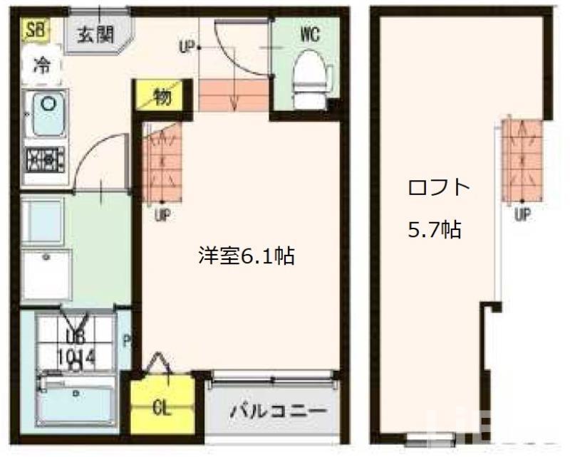 仙台市青葉区山手町のアパートの間取り