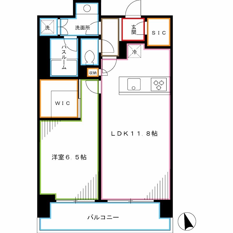 新宿区西新宿のマンションの間取り