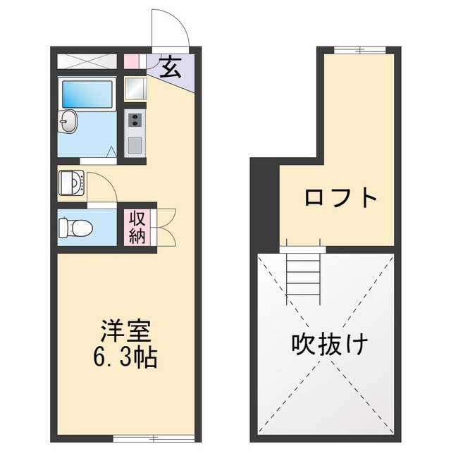 和歌山市向のアパートの間取り