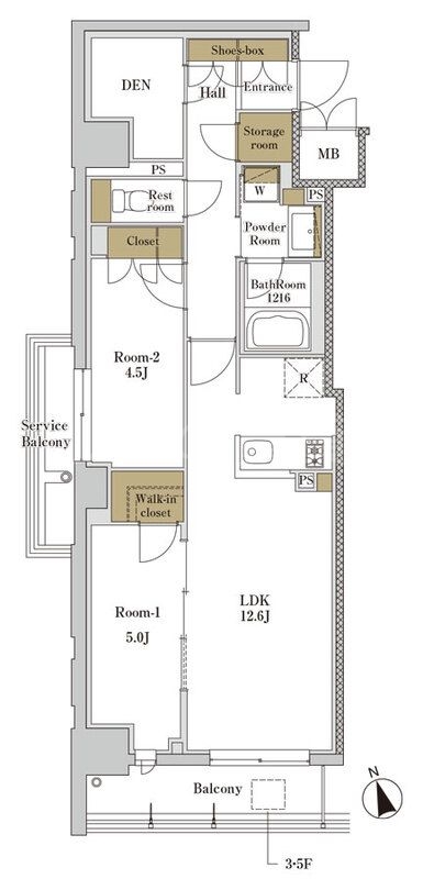 大田区大森北のマンションの間取り