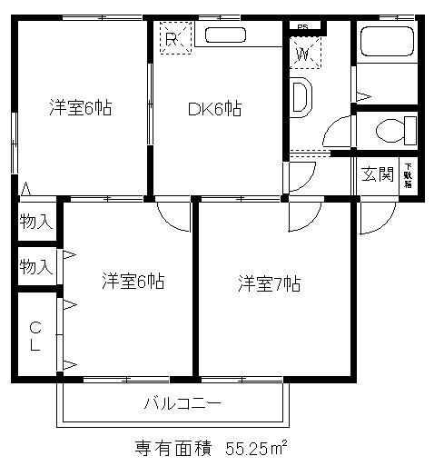 川口市大字東本郷のアパートの間取り