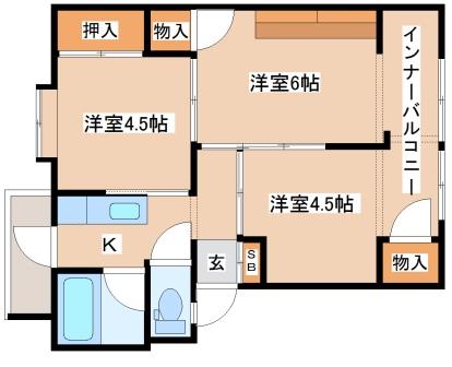 舞子片山団地　５号棟の間取り