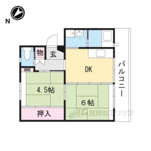 東近江市五個荘石塚町のマンションの間取り