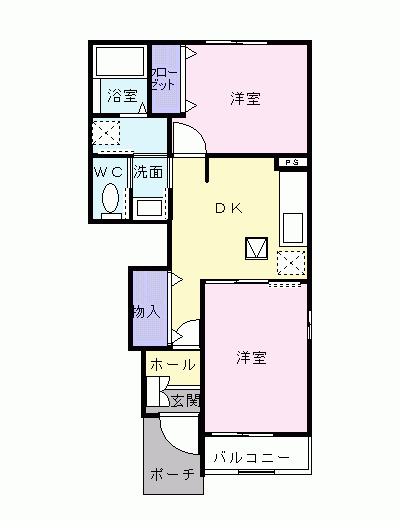 リバ サイド北斗の間取り