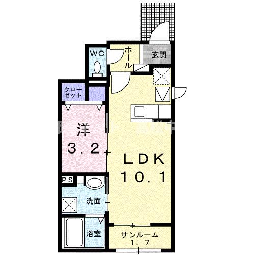 クラール鶴市フロイデＢの間取り