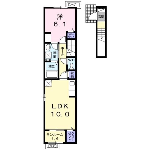 石川県金沢市円光寺３（アパート）の賃貸物件の間取り