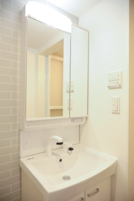 洗面設備　独立洗面化粧台が付いています