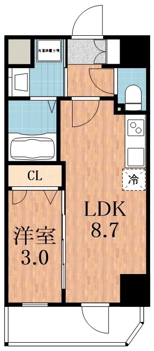 ＪＲ大阪環状線 寺田町駅 徒歩7分 15階建 築2年の間取り写真