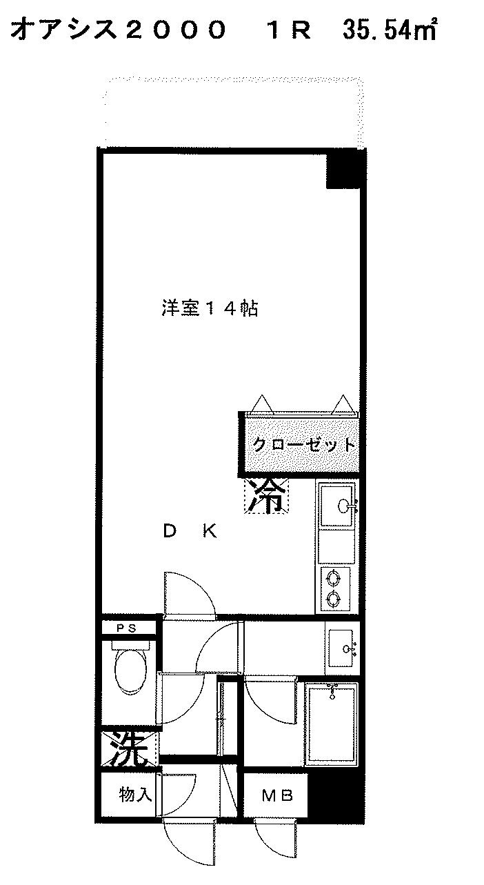 ＪＲ常磐線 北柏駅 徒歩3分 6階建 築27年の間取り写真