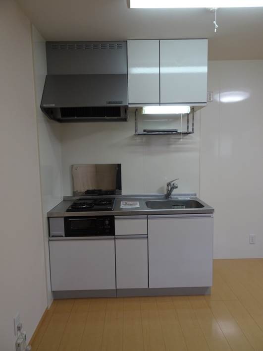 キッチン　システムキッチン　2口コンロ&グリル付き