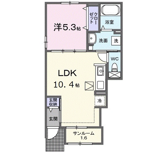 広島市安佐北区口田南のアパートの間取り