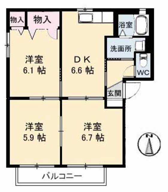 サニーズ福庭II　Ｃ棟の間取り