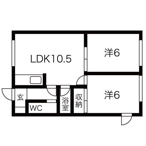 北海道旭川市永山四条７（アパート）の賃貸物件の間取り