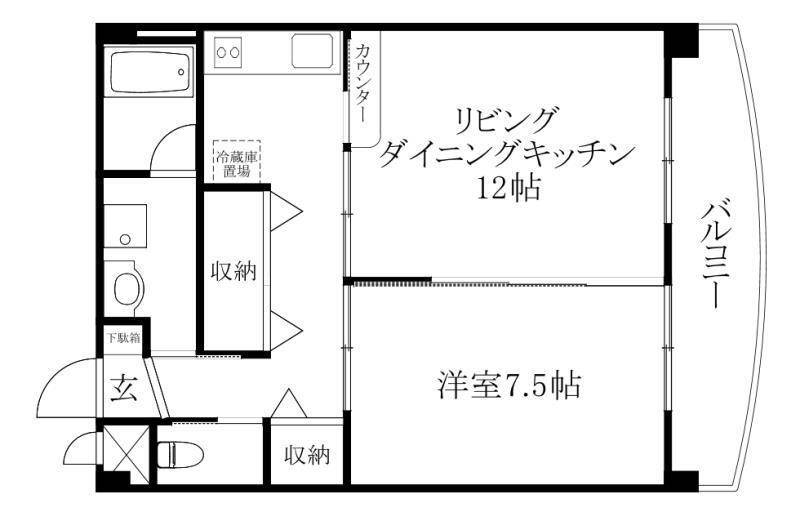 松山市樽味のマンションの間取り