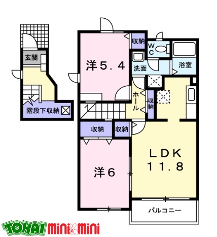 松阪市市場庄町のアパートの間取り