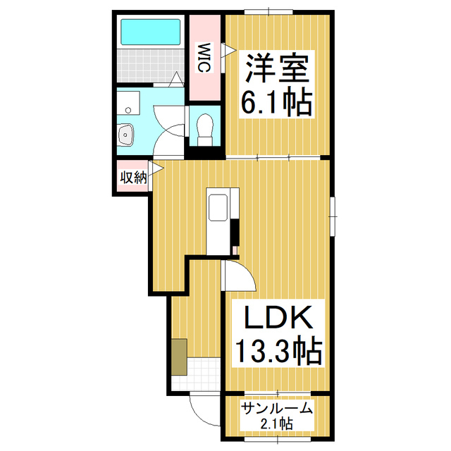 伊那市狐島のアパートの間取り