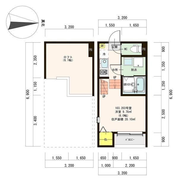 名古屋市守山区金屋のアパートの間取り