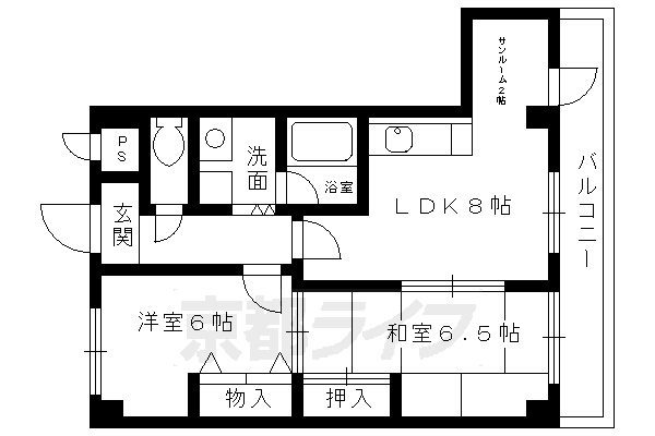 リジェール鴨川の間取り