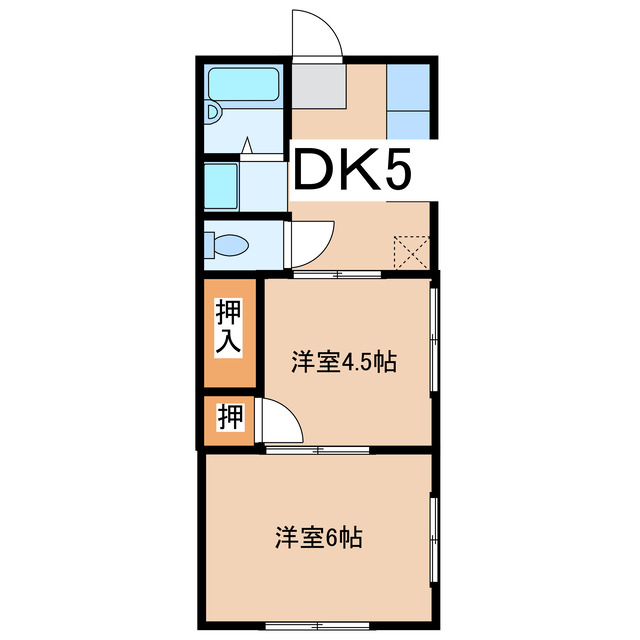 袖ケ浦市蔵波のアパートの間取り