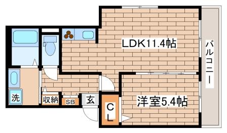 シャーメゾン長田天神の間取り