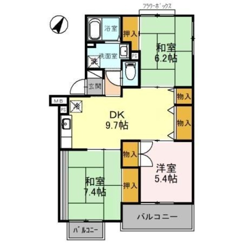 交野市星田のアパートの間取り