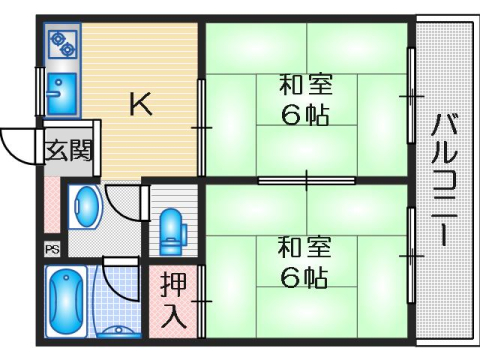 【MJハイツ東別府の間取り】