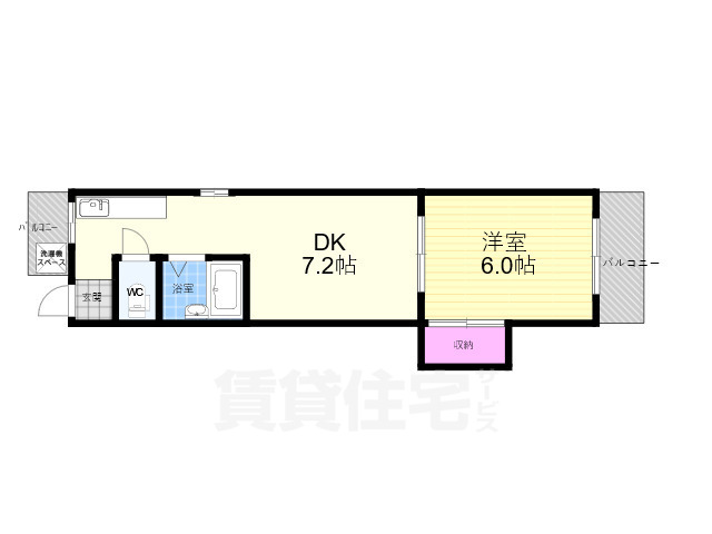 京都市下京区下鱗形町のマンションの間取り