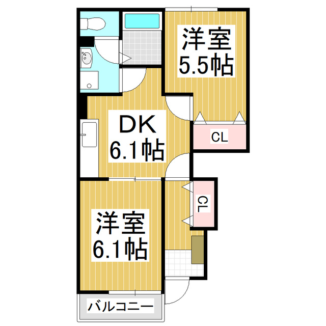 【東筑摩郡朝日村大字古見のアパートの間取り】