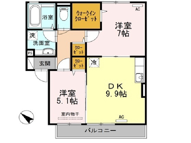 大村市西大村本町のアパートの間取り