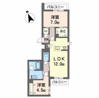 姫路市船橋町のマンションの間取り