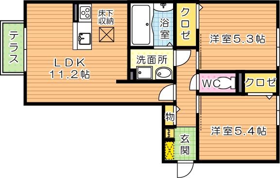 北九州市八幡西区大膳のアパートの間取り