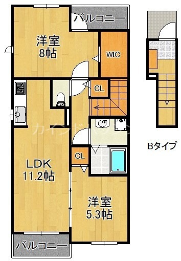 泉南郡田尻町吉見のアパートの間取り