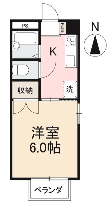 高松市郷東町のアパートの間取り