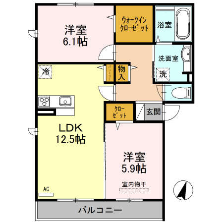 グランヴェール・IIBの間取り