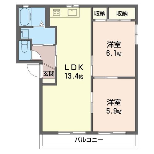 サニーコートBの間取り