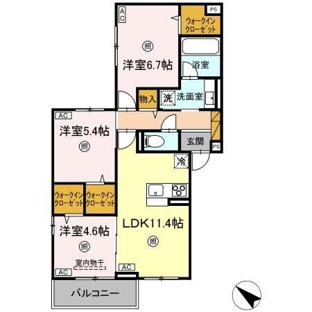 船橋市薬円台のアパートの間取り