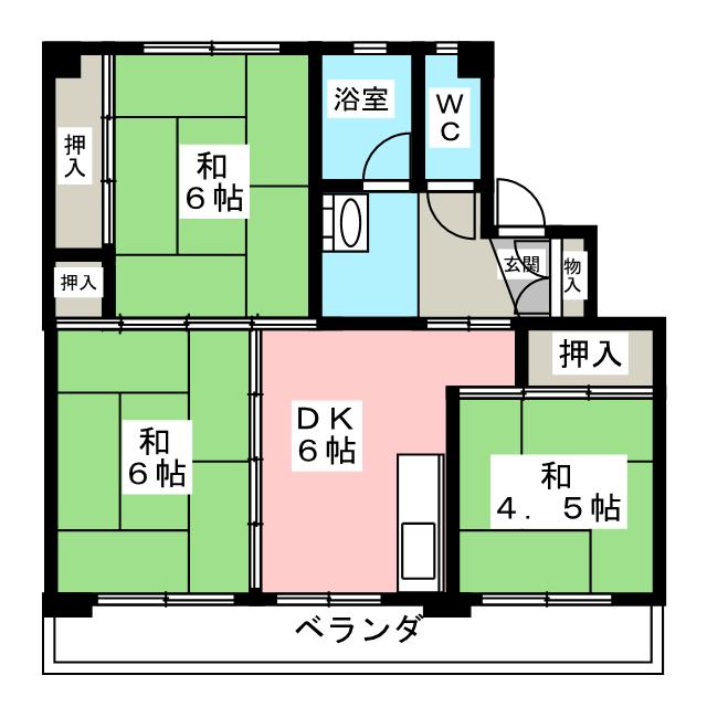 ビレッジハウス山岡　２号棟の間取り