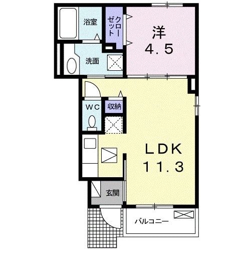 名古屋市緑区有松幕山のアパートの間取り